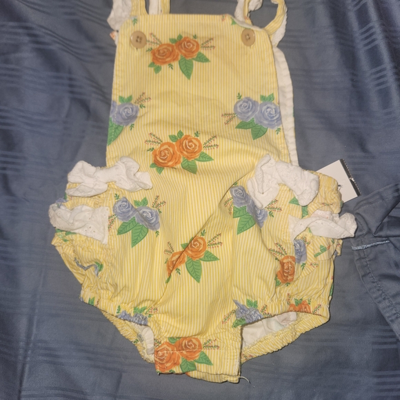 Good Lad Yellow Floral Kids Overalls - Picture 1 of 4